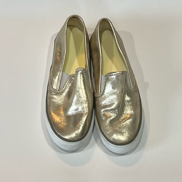 Sperry Shoes - WOMEN’S SPERRY SEASIDE GOLD METALLIC SLIP ON SNEAKERS - SIZE 7
